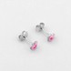 Детские серебряные серьги-пусеты Сердечки розовые с эмалью c121644, Розовый
