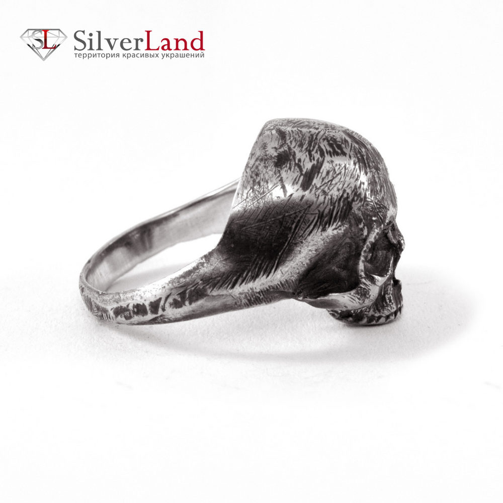 Серебряное кольцо перстень череп из черненого серебра 925 "EJ Yorick" (Йорик) Арт. 1072/EJ размер 17