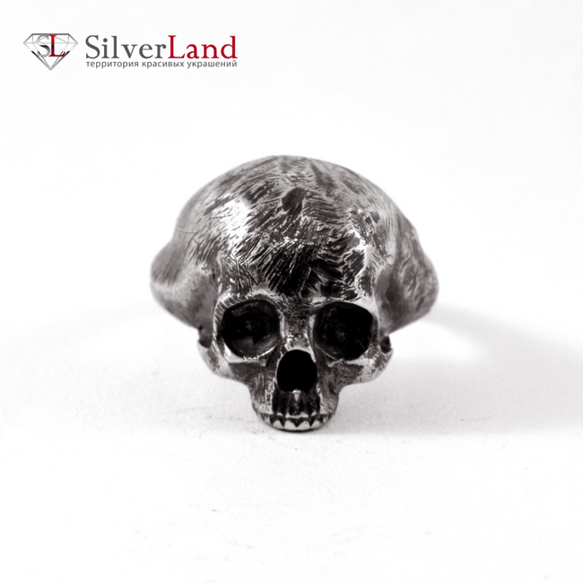 Серебряное кольцо перстень череп из черненого серебра 925 "EJ Yorick" (Йорик) Арт. 1072/EJ размер 17