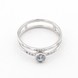 Серебряное кольцо двойное с выступающим белым завальцованным фианитом 111047-4, 16 размер