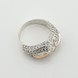 Серебряное кольцо с фианитами с золотыми накладками к683ф, 17 размер