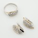 Серебряное кольцо с фианитами с золотыми накладками к630ф, 17 размер