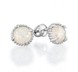 Срібні сережки гвоздики круглі з фіанітами (ім. опала) с20358-Н, Білий