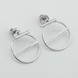 Срібні сережки-джекетии в стилі мінімалізм Круг Паличка без вставок 121104-4