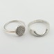 Двойное серебряное кольцо с фианитами с золотыми накладками к745ф, 16,5 размер