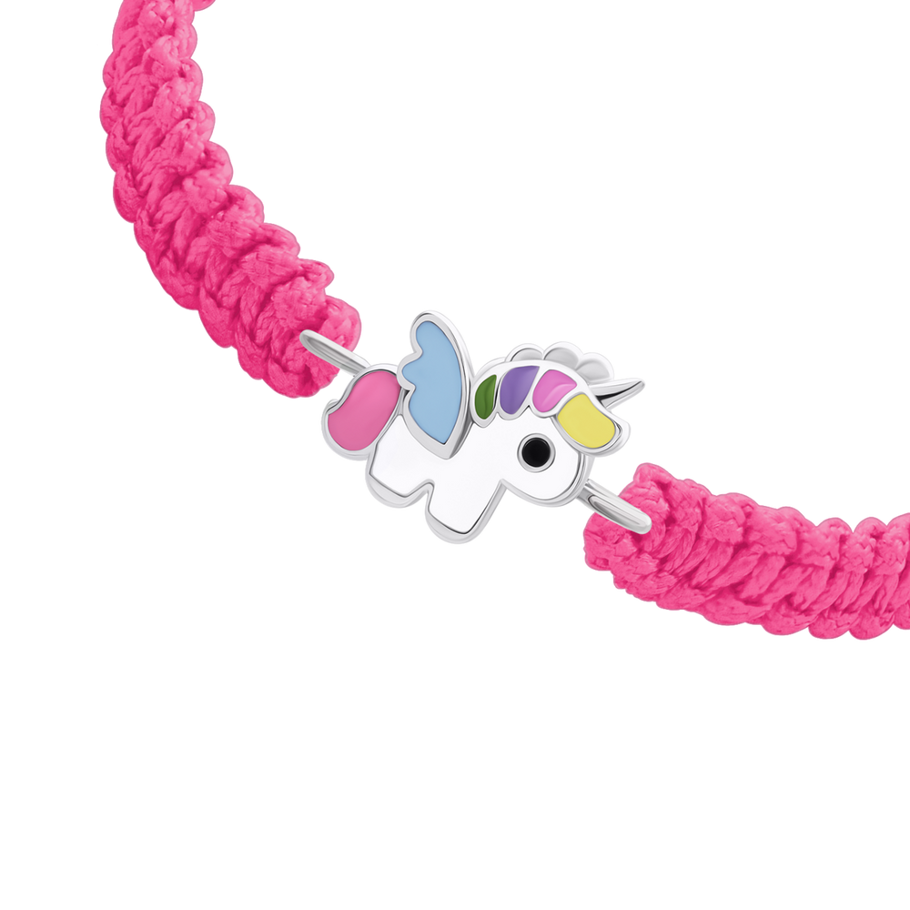 Детский браслет плетений розовый Единорог разноцветный с эмалью 4195700006080411, Разноцветный, UmaUmi Magic