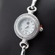 Срібний годинник жіночий браслет м'який круглий з фіанітами watch012