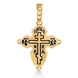 Серебряный крест нательный «Спаси и сохрани» с чернением и позолотой ксп001-DR