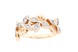 Золотое кольцо с листиками с белыми фианитами 11790, 17 размер