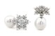 Серебряные серьги-гвоздики Цветочек с барочным жемчугом СС12078, Белый