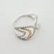 Серебряное кольцо с фианитами с золотыми накладками к1066ф, 17,5 размер
