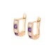 Дитячі золоті сережки Доріжки маленькі з фіолетовими та білими фіанітами C121049, Фіолетовий