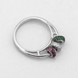 Серебряное кольцо Колечки малые с разноцветными фианитами K111677, 15,5 размер