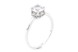 Срібний перстень з виступаючим каменем з фіанітами СК11144, 18 розмір, 18, Білий