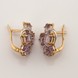 Золоті сережки з аметистами овал та фіанітами 12712am, Фіолетовий