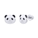 Дитячі сережки Панда біло-чорна 2195418006020501, Білий|Чорний, UmaUmi Pets