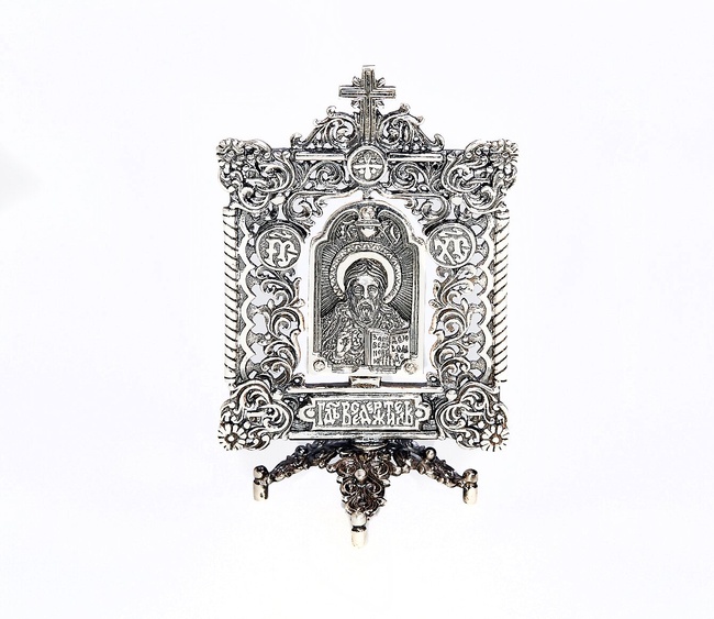 Ікона настільна Рятівник зі срібла 925 проби 1012-IDE