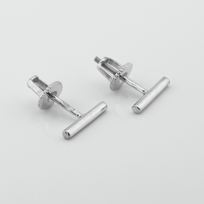 Серебряные серьги-гвоздики в стиле минимализм Палочка-брусок (минимализм) 121104a-4