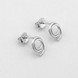 Срібні сережки пусети круглі Спіраль з фіанітами c121677, Білий