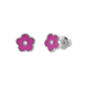 Детские серьги пусеты (гвоздики) Цветочек с розовой эмалью с Swarovski серебро 925 (7х7) Арт. 5606uup