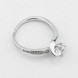 Срібний перстень з виступаючим каменем білим фіанітом K111703, 15,5 розмір