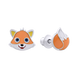 Дитячі срібні сережки гвоздики Лисичка з хвостиком помаранчеві з емаллю 2105713006200501, Помаранчевий, UmaUmi Zoo