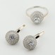Серебряное кольцо с фианитами с золотыми накладками к989ф, 18 размер