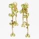 Серьги висячие из желтого золота Веточки с зеленым хризолитами и фианитами 12023ch, Зеленый
