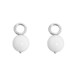 Срібні підвіси на сережки Кульки агат білий, ms359, Білий