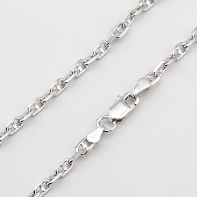 Серебряная цепочка якорное плетение "Сдвоенные звенья" ck23129, 55 размер