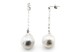 Довгі сережки-підвіски ланцюжка зі срібла з бароковими перлами СС12082, Білий