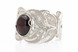 Широкий жорсткий браслет зі срібла з коричневим бурштином 15495, Коричневий