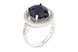Срібний перстень з сапфіром і фіанітами 9740, 16 розмір, 16, Синій