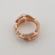 Серебряное кольцо широкое Цепь с белыми фианитами с розовой позолотой k111602, 16 размер