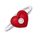 Дитяча каблучка Серденько з червоною емаллю та фіанітом 1195824006071701, Червоний, UmaUmi Symbols