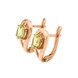 Золоті сережки у формі краплі з зеленими овальними хризолітами 12947chr, Зелений