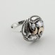 Серебряное кольцо с фианитами с золотыми накладками к518ф-1, 17,5 размер