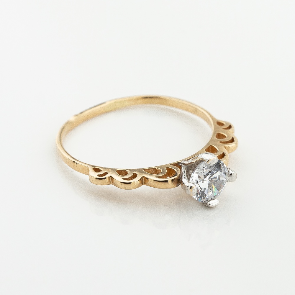 Золотое кольцо с фианитом k111853, 16,5 размер