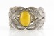Широкий жесткий браслет из серебра с желтым янтарем 15415, Желтый