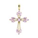 Золотой крестик с фиолетовыми аметистами маркиз 13105-1, Фиолетовый