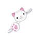 Дитяча каблучка Котик з лапкою із білою та рожевою емаллю 1195593006031701, Білий, UmaUmi Pets