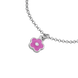 Серебряный детский браслет-цепь с подвесками Цветочек Розовый с эмалью (16) Арт. 5606uub