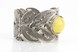 Жесткий широкий браслет из серебра с желтым янтарем 15421, Желтый