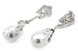 Срібні сережки-підвіски з бароковими перлами СС12084, Білий