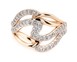 Золотое кольцо Мягкий зигзаг с белыми фианитами КК11179, 18 размер, 18, Белый