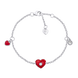 Дитячий браслет на ланцюжку Серденько з червоною емаллю та фіанітами 4195824096071201, Червоний, UmaUmi Symbols