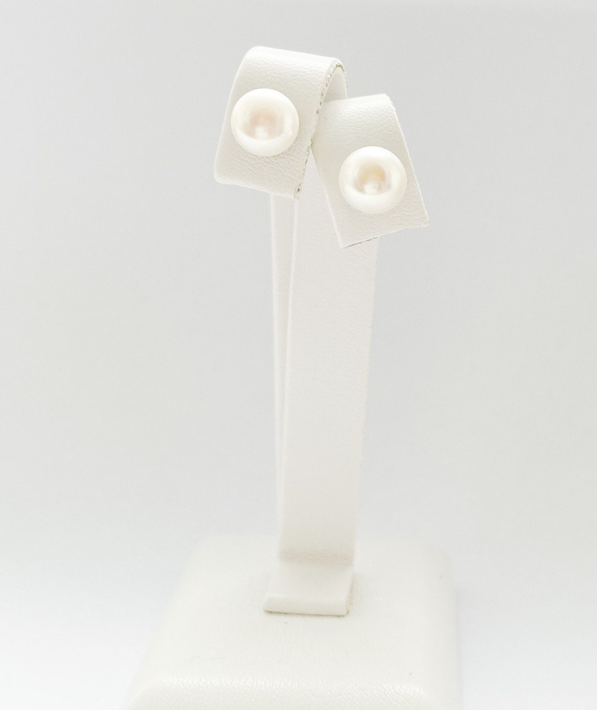 Срібні сережки-пусети Перлини (8 мм) 923503-H, Перламутровий