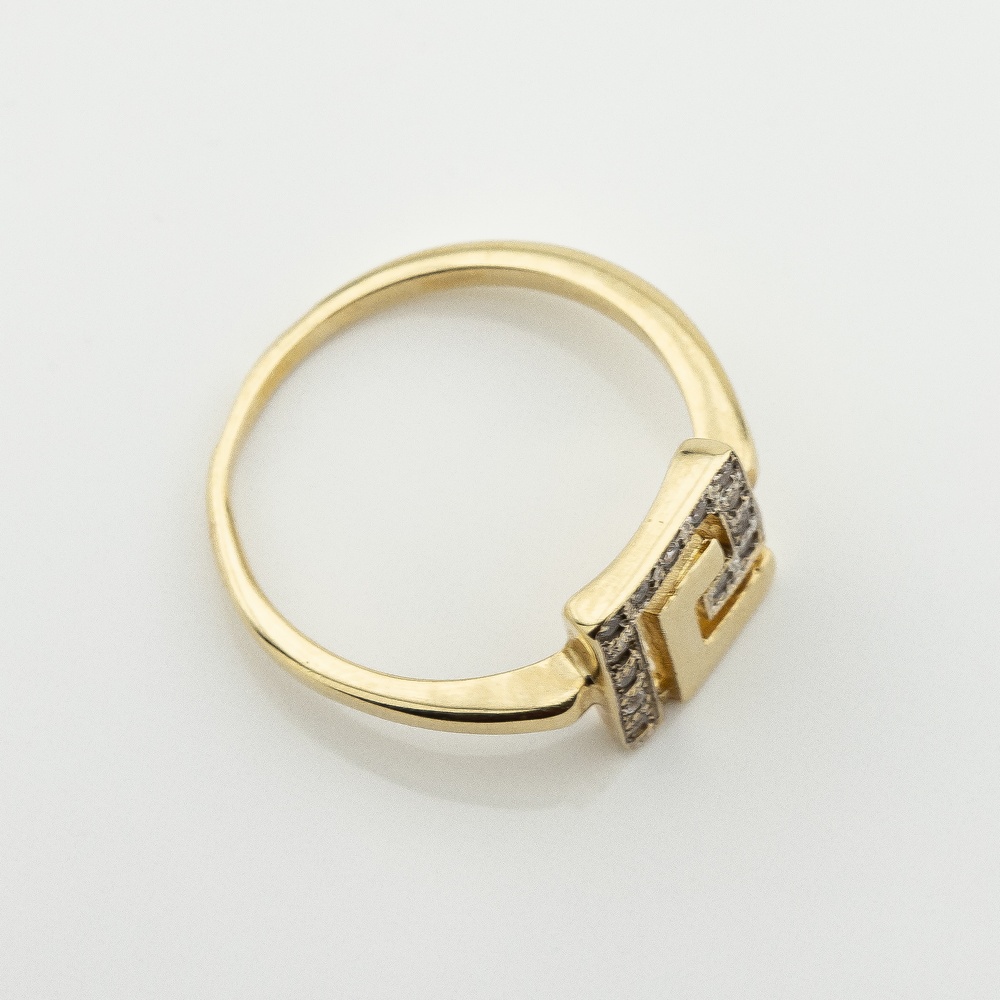 Золотое кольцо Квадратик с фианитами k111806, 17 размер