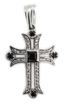 Декоративный серебряный Крест 16 фигурный с черными и белыми фианитами 2044-IDE