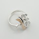 Серебряное кольцо с фианитами с золотыми накладками к246ф, 17 размер